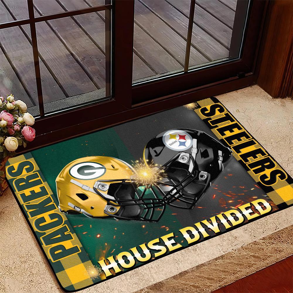 SPORT Personalized House Divided Football Team Door Mat, Welcome Mat, Custom Football Team Name, Sport Rug Decor, Housewarming Gift ETHY-41541 ETHY Doormat