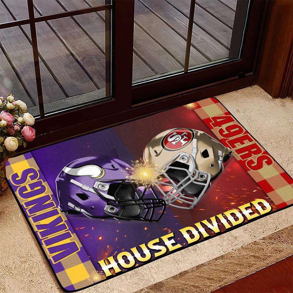 SPORT Personalized House Divided Football Team Door Mat, Welcome Mat, Custom Football Team Name, Sport Rug Decor, Housewarming Gift ETHY-41541 ETHY Doormat