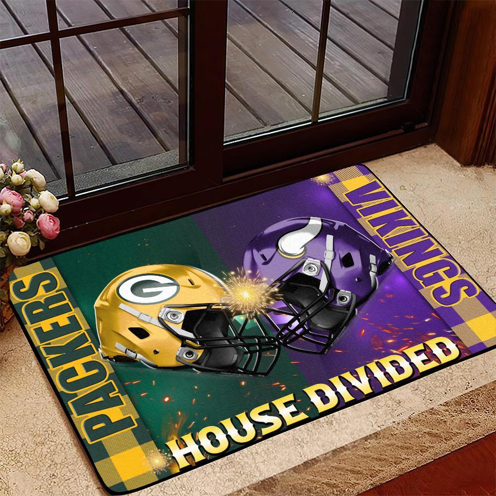 SPORT Personalized House Divided Football Team Door Mat, Welcome Mat, Custom Football Team Name, Sport Rug Decor, Housewarming Gift ETHY-41541 ETHY Doormat