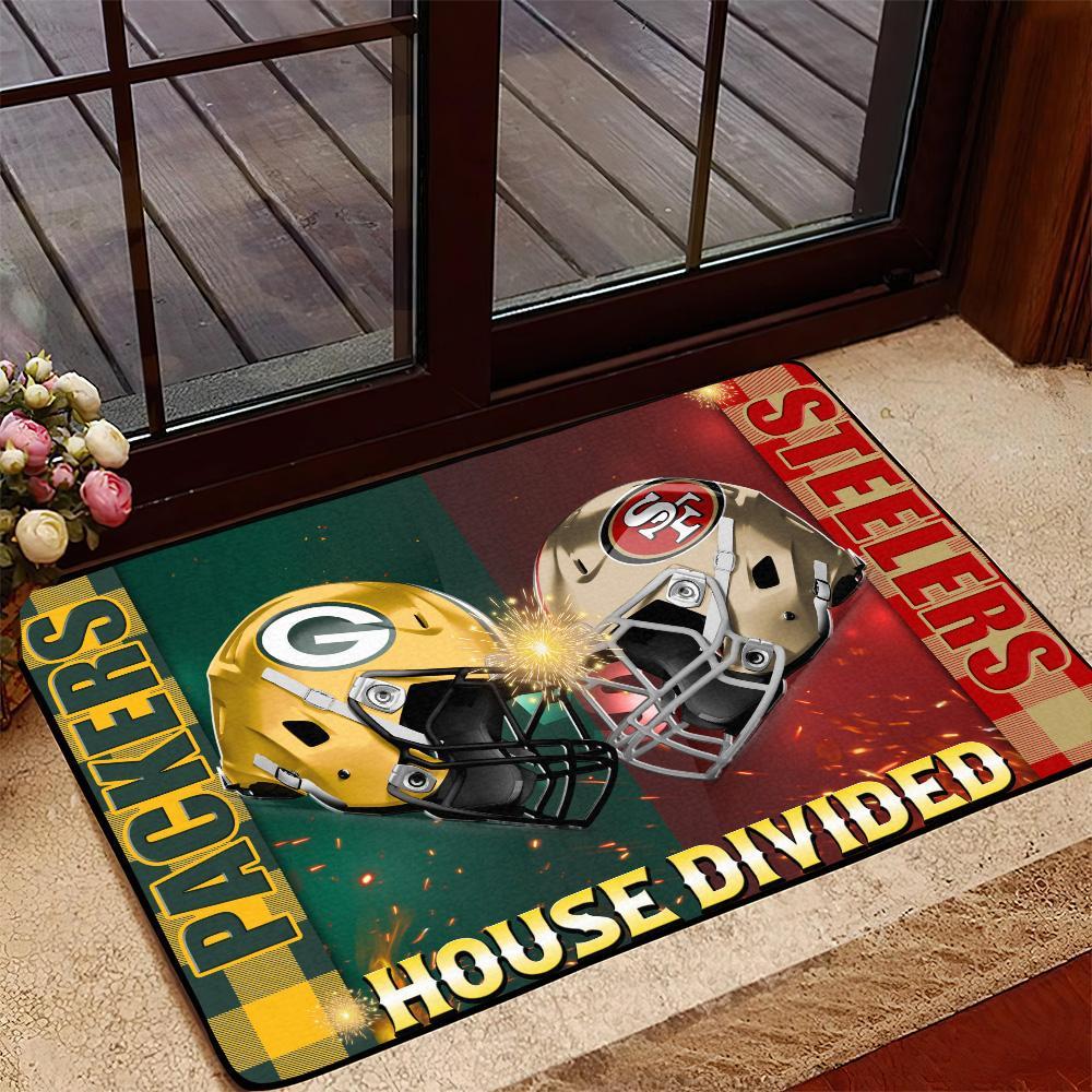 SPORT Personalized House Divided Football Team Door Mat, Welcome Mat, Custom Football Team Name, Sport Rug Decor, Housewarming Gift ETHY-41541 ETHY Doormat