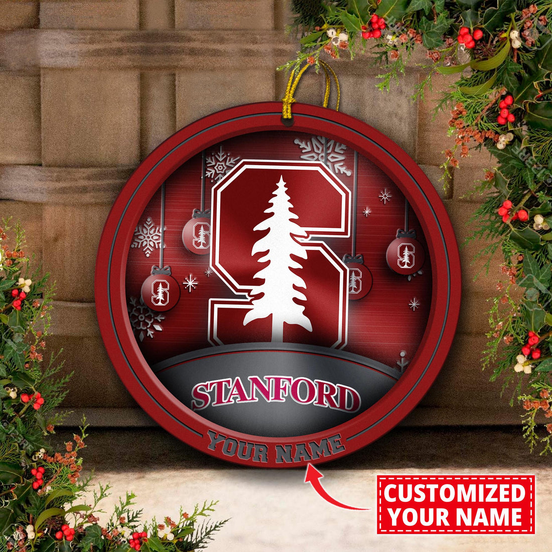 Stanford Cardinal Circle Aluminium Custom Ornament 2 Side Trending New Arrivals H52912 ETUG311023