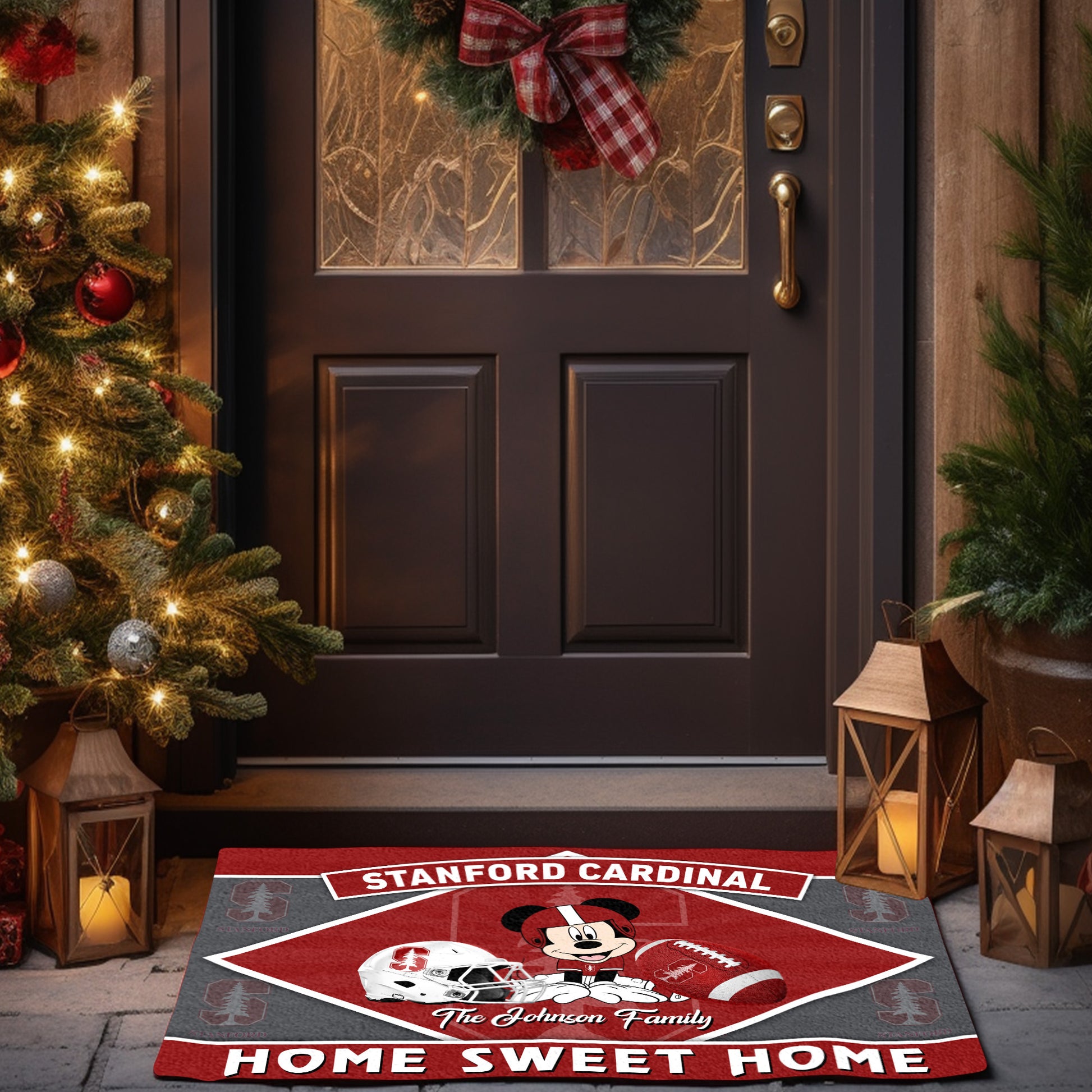 Stanford Cardinal Doormat Custom Your Family Name, Sport Team And MK Doormat, FootBall Fan Gifts EHIVM-52722