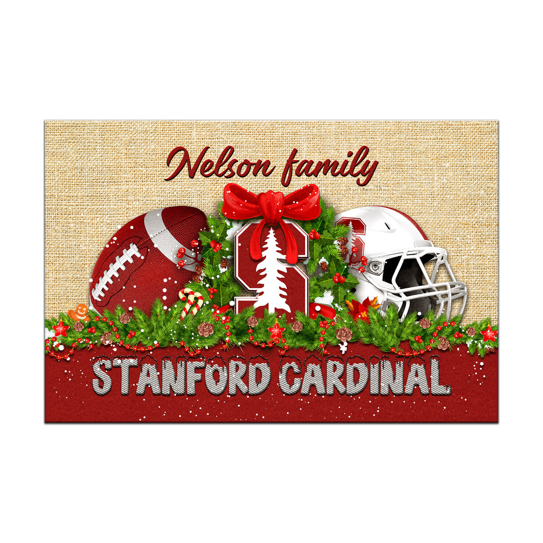 Stanford Cardinal Doormat Personalized Your Name, Sport Team Doormat, Christmas Gifts For Football Fan, Home Decor ETHY-52726