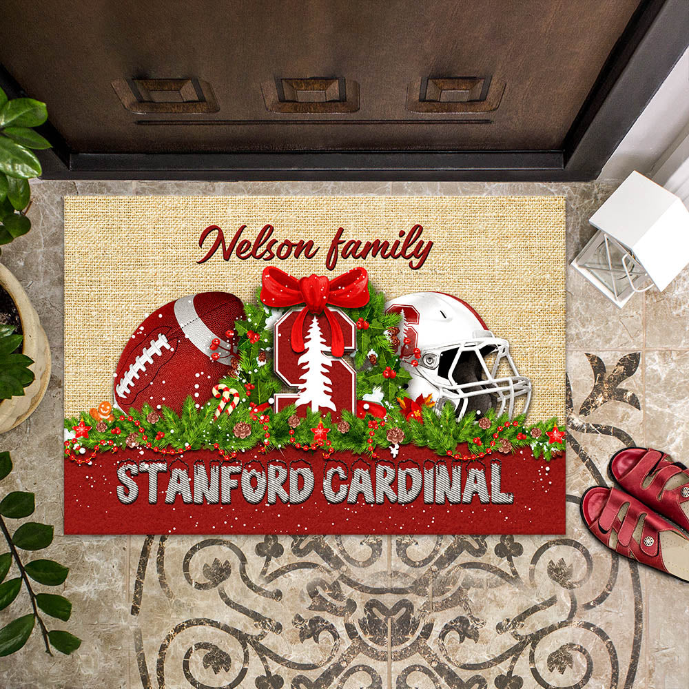 Stanford Cardinal Doormat Personalized Your Name, Sport Team Doormat, Christmas Gifts For Football Fan, Home Decor ETHY-52726