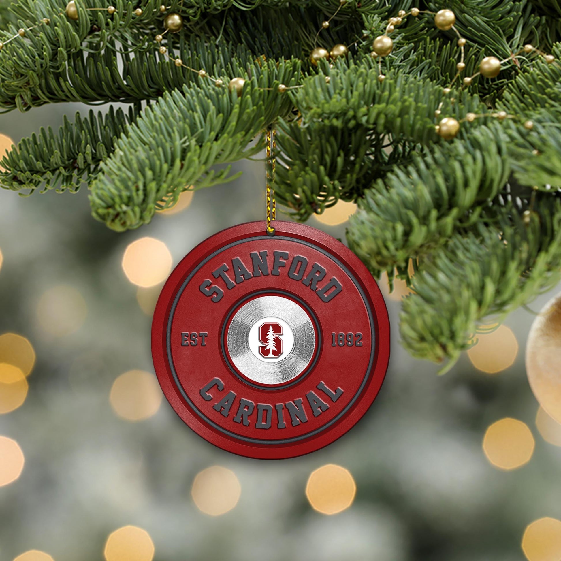 Stanford Cardinal Fitness Circle Aluminium Ornament 2 Side Trending New Arrivals H52883 ETUG311023
