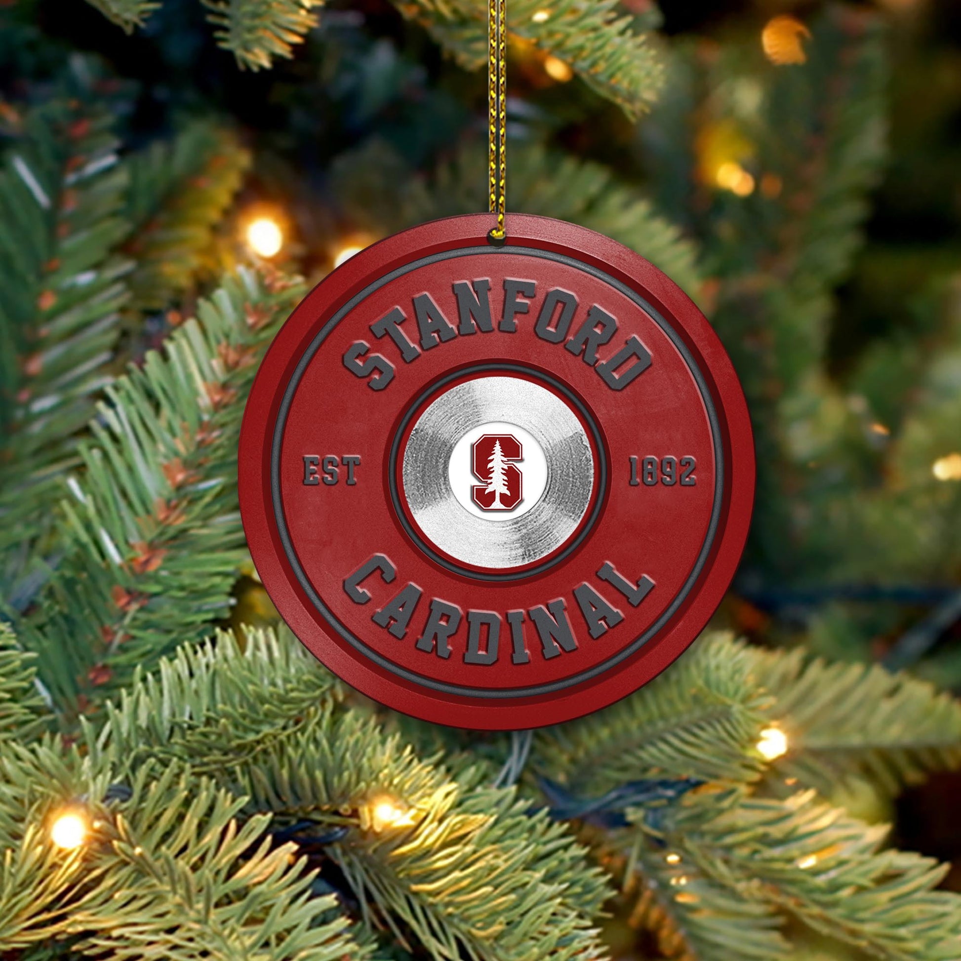 Stanford Cardinal Fitness Circle Aluminium Ornament 2 Side Trending New Arrivals H52883 ETUG311023