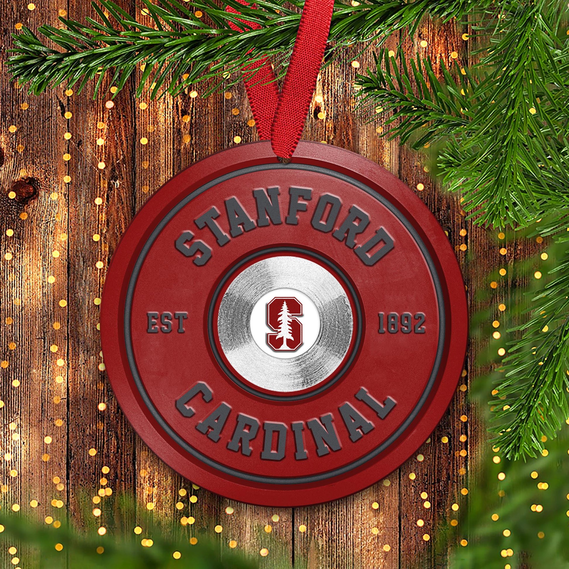 Stanford Cardinal Fitness Circle Aluminium Ornament 2 Side Trending New Arrivals H52883 ETUG311023