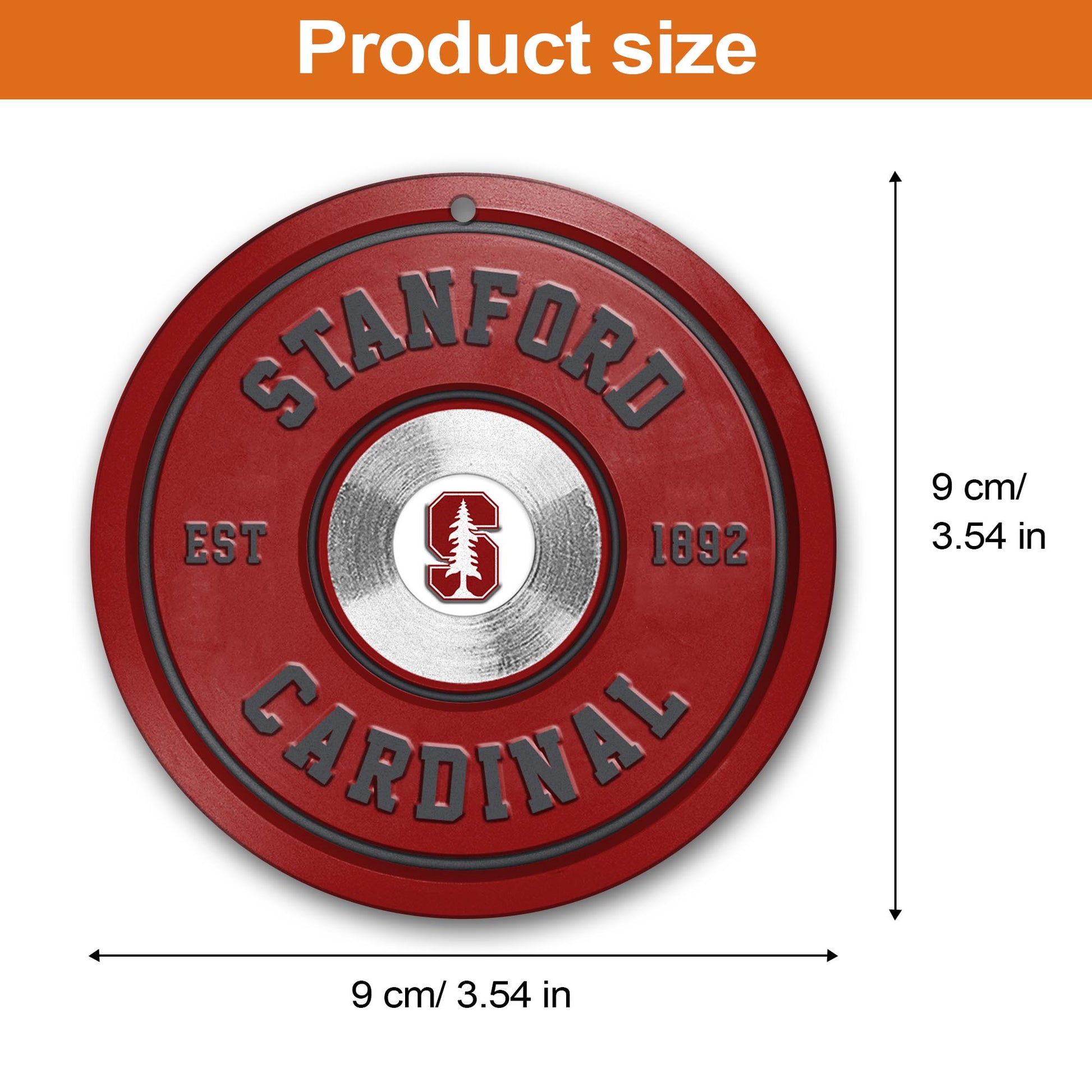 Stanford Cardinal Fitness Circle Aluminium Ornament 2 Side Trending New Arrivals H52883 ETUG311023