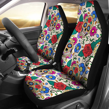 Sugar Skull Universal Fit Car Seat Covers