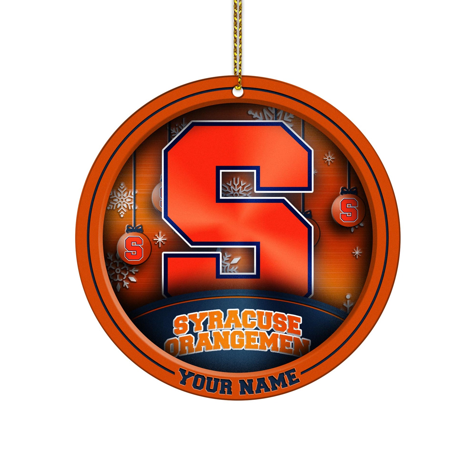 Syracuse Orange Circle Aluminium Custom Ornament 2 Side Trending New Arrivals H52912 ETUG311023