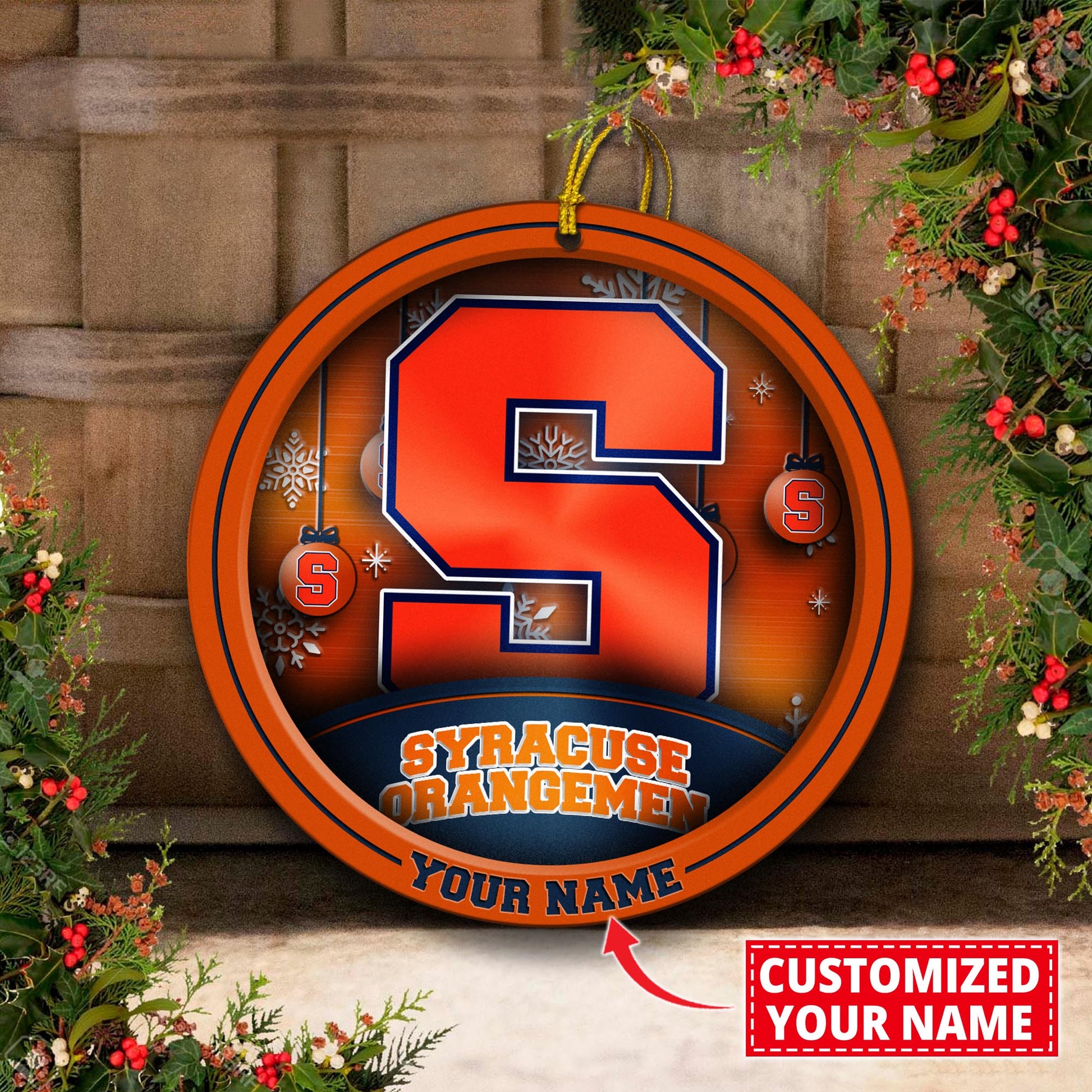 Syracuse Orange Circle Aluminium Custom Ornament 2 Side Trending New Arrivals H52912 ETUG311023