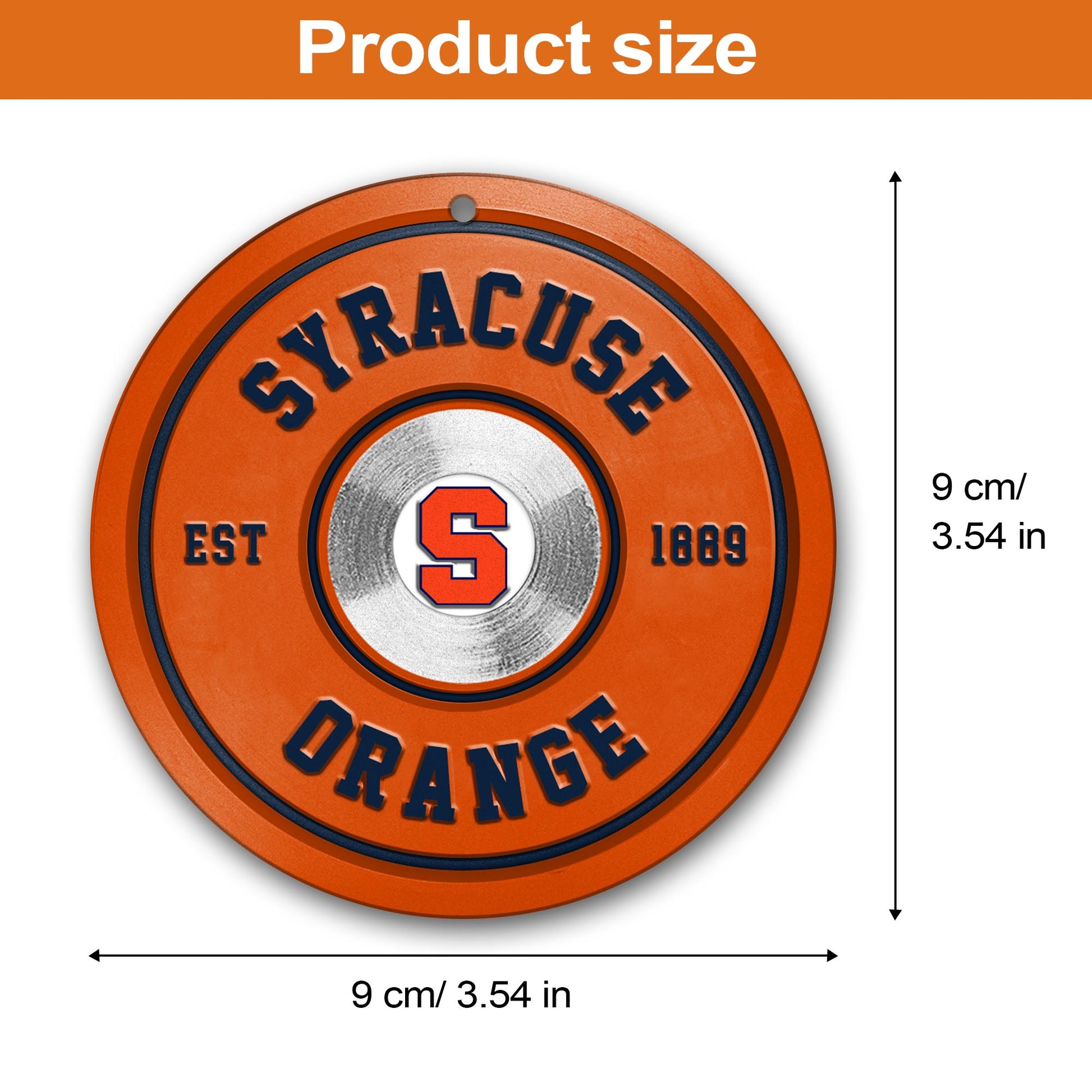 Syracuse Orange Fitness Circle Aluminium Ornament 2 Side Trending New Arrivals H52883 ETUG311023
