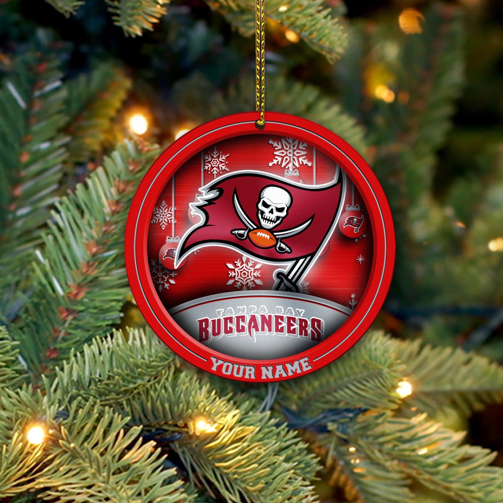 Tampa Bay Buccaneers Circle Aluminium Custom Ornament 2 Side Trending New Arrivals H52912 ETUG311023