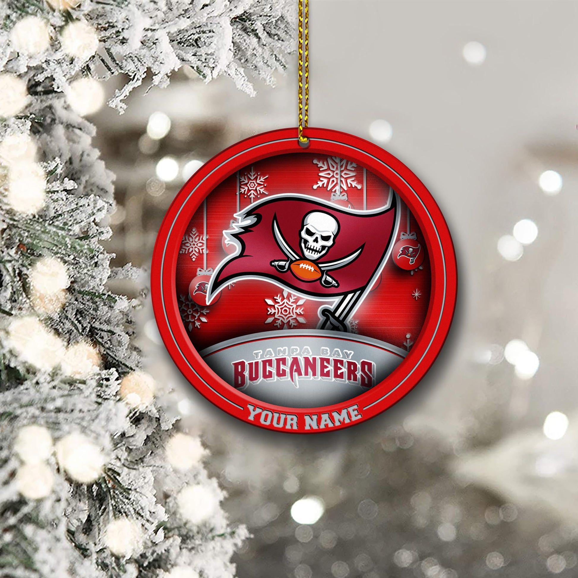 Tampa Bay Buccaneers Circle Aluminium Custom Ornament 2 Side Trending New Arrivals H52912 ETUG311023
