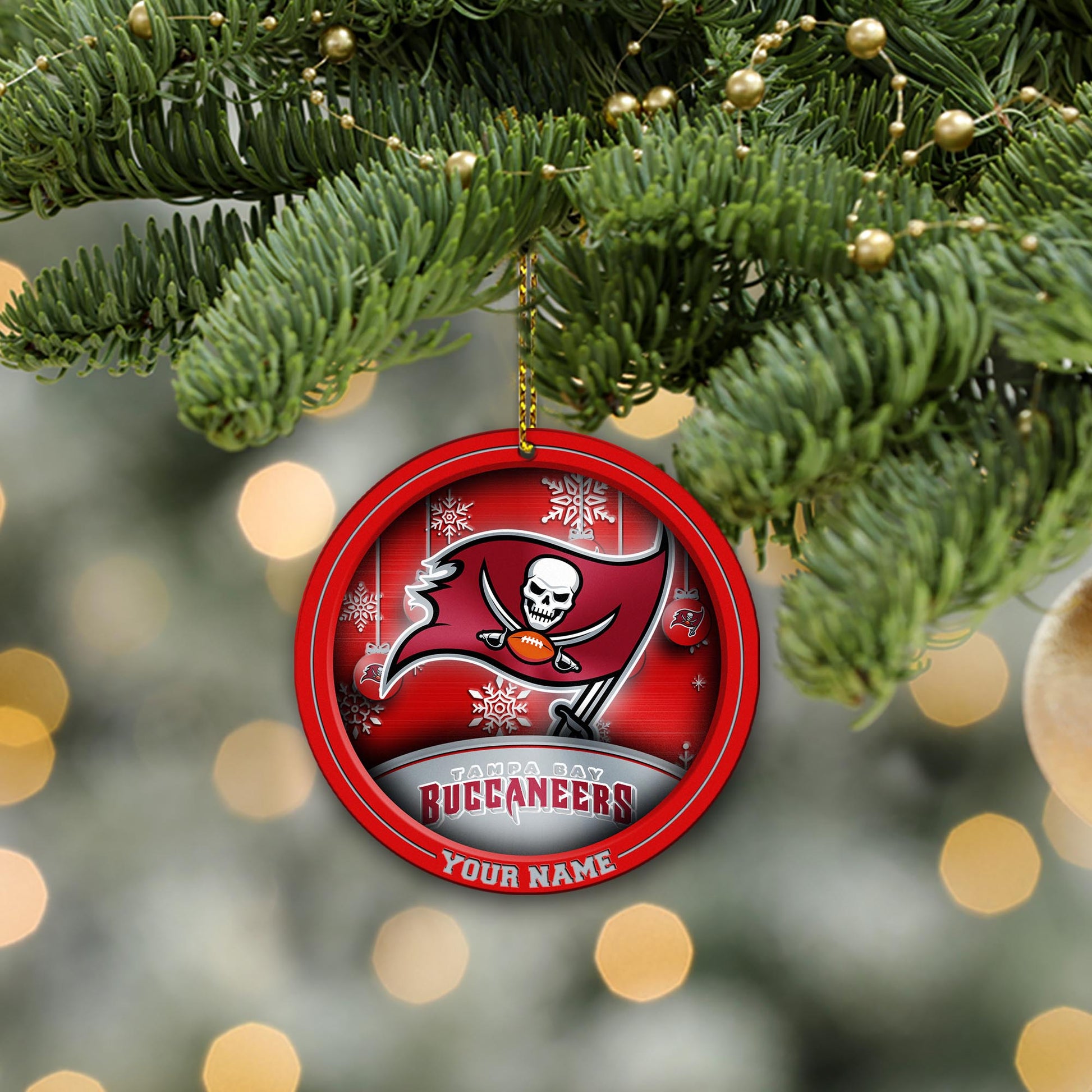 Tampa Bay Buccaneers Circle Aluminium Custom Ornament 2 Side Trending New Arrivals H52912 ETUG311023