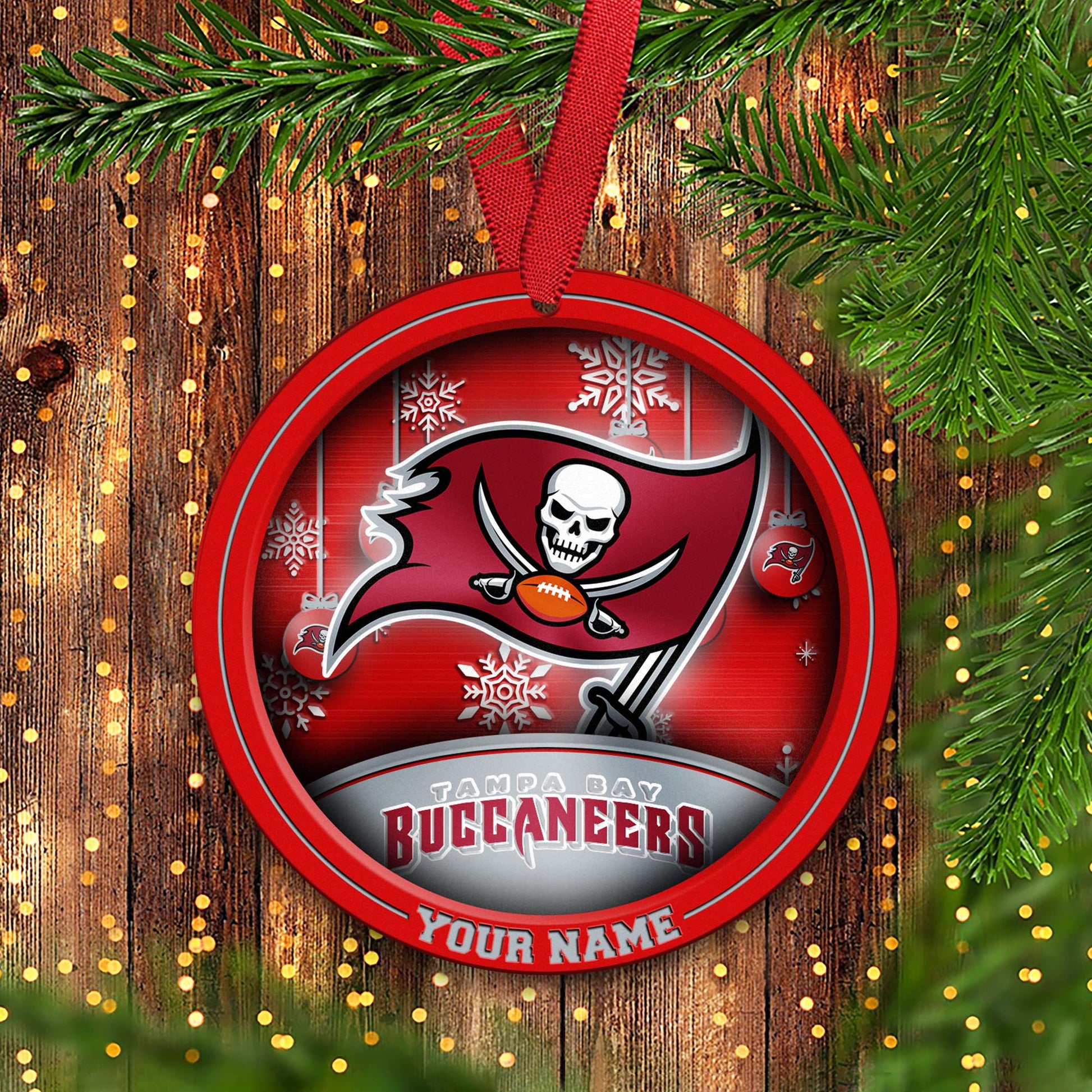 Tampa Bay Buccaneers Circle Aluminium Custom Ornament 2 Side Trending New Arrivals H52912 ETUG311023
