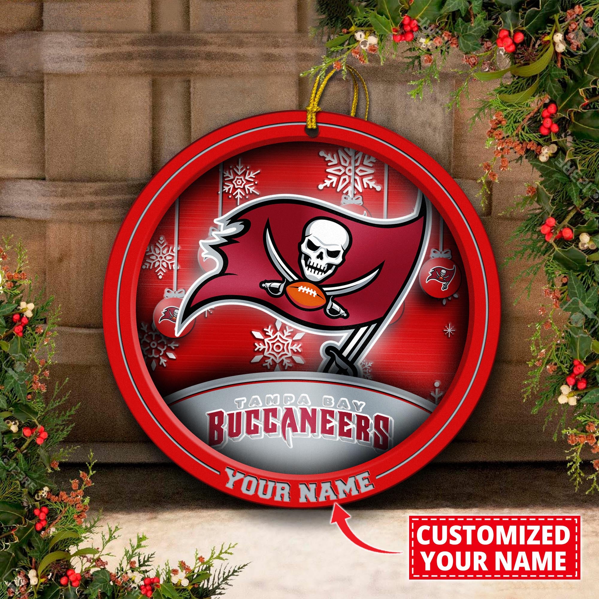 Tampa Bay Buccaneers Circle Aluminium Custom Ornament 2 Side Trending New Arrivals H52912 ETUG311023