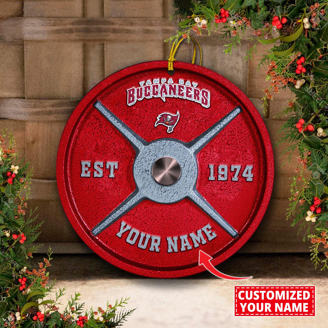 Tampa Bay Buccaneers Fitness Circle Aluminium Custom Ornament 2 Side Trending New Arrivals H52884 ETUG311023