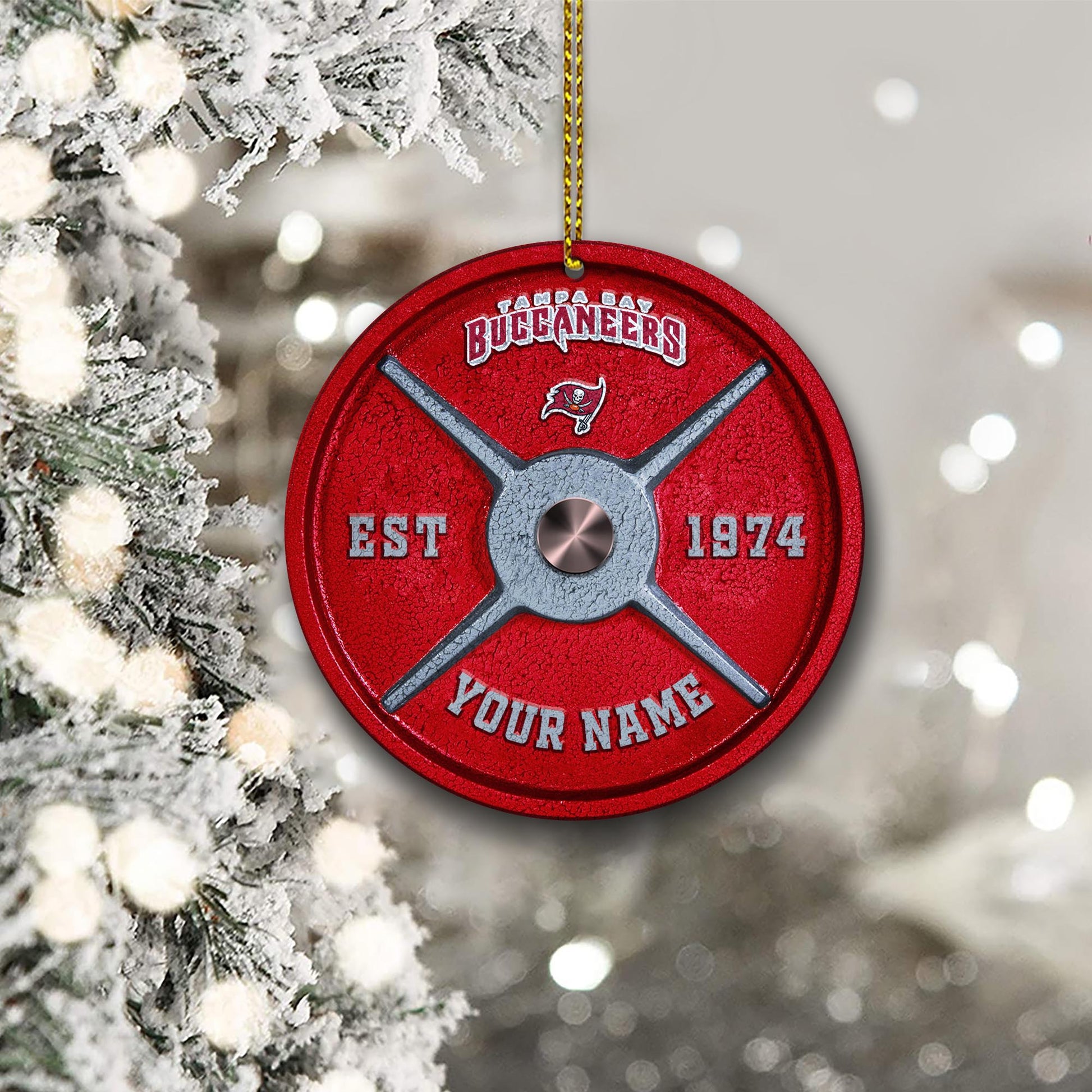 Tampa Bay Buccaneers Fitness Circle Aluminium Custom Ornament 2 Side Trending New Arrivals H52884 ETUG311023