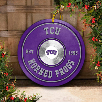 TCU Horned Frogs Fitness Circle Aluminium Ornament 2 Side Trending New Arrivals H52883 ETUG311023