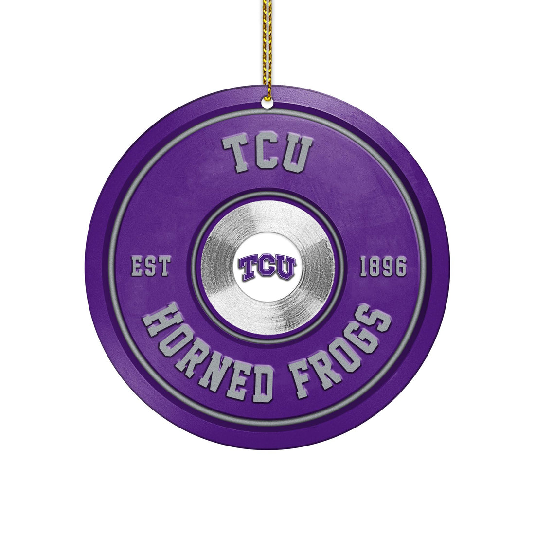 TCU Horned Frogs Fitness Circle Aluminium Ornament 2 Side Trending New Arrivals H52883 ETUG311023