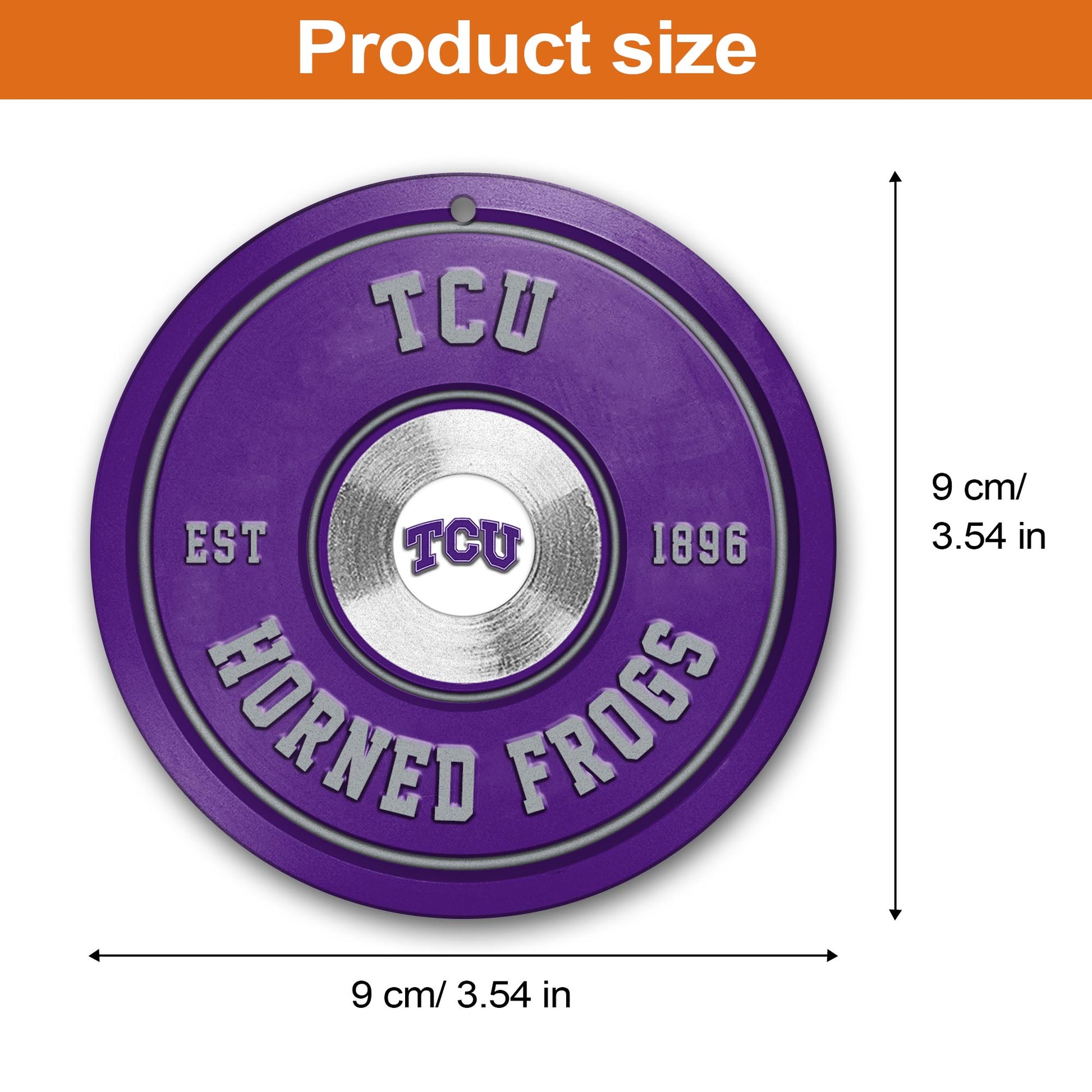 TCU Horned Frogs Fitness Circle Aluminium Ornament 2 Side Trending New Arrivals H52883 ETUG311023