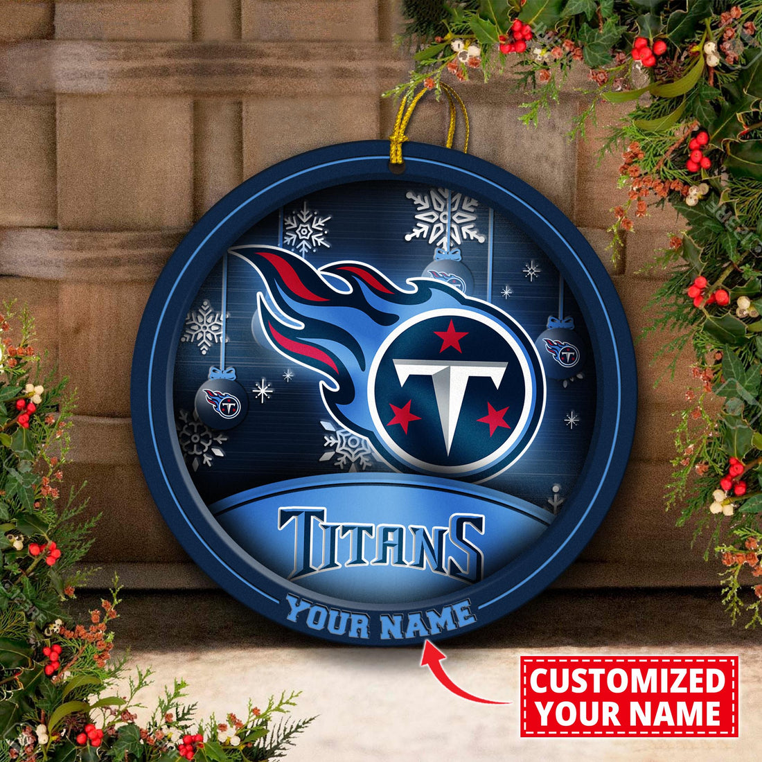 Tennessee Titans Circle Aluminium Custom Ornament 2 Side Trending New Arrivals H52912 ETUG311023