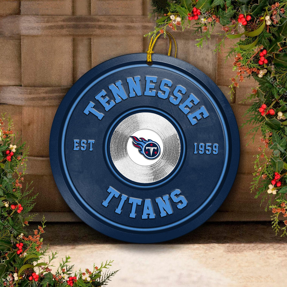 Tennessee Titans Fitness Circle Aluminium Ornament 2 Side Trending New Arrivals H52883 ETUG311023