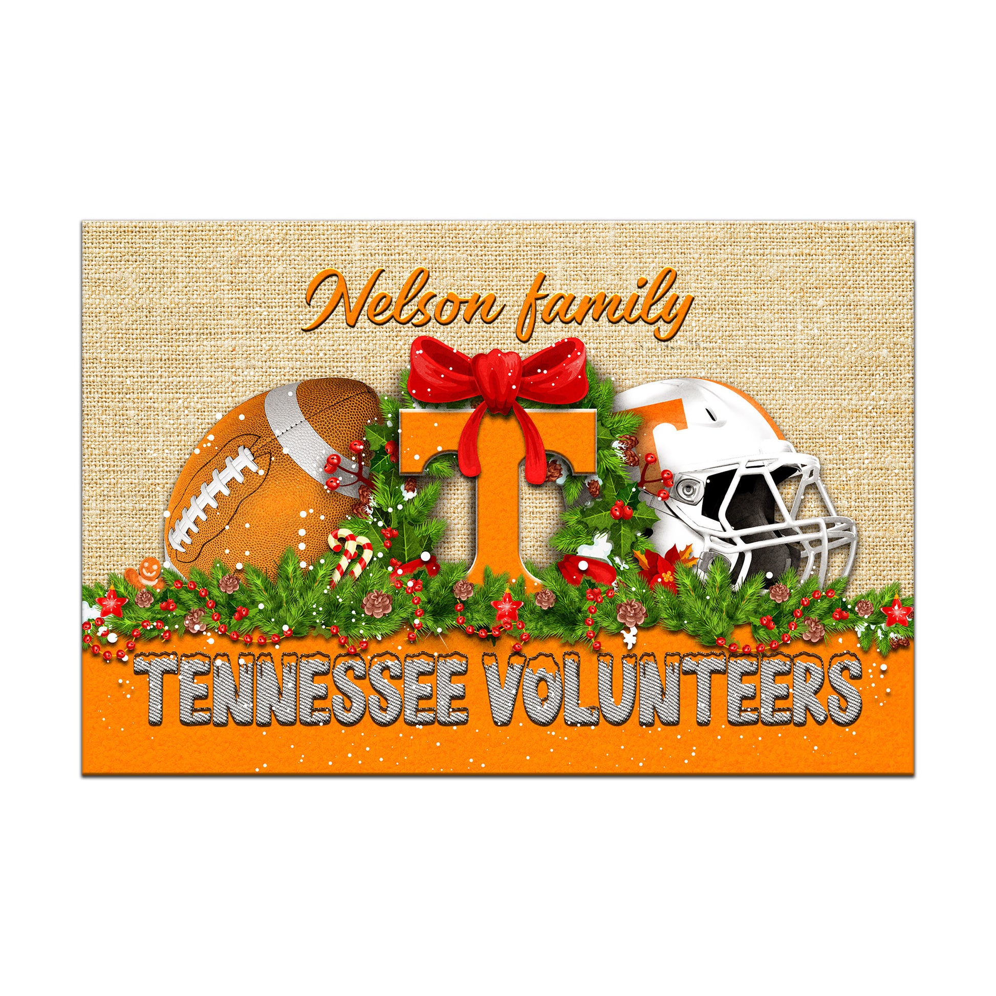 Tennessee Volunteers Doormat Personalized Your Name, Sport Team Doormat, Christmas Gifts For Football Fan, Home Decor ETHY-52726