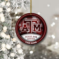 Texas A&M Aggies Circle Aluminium Custom Ornament 2 Side Trending New Arrivals H52912 ETUG311023
