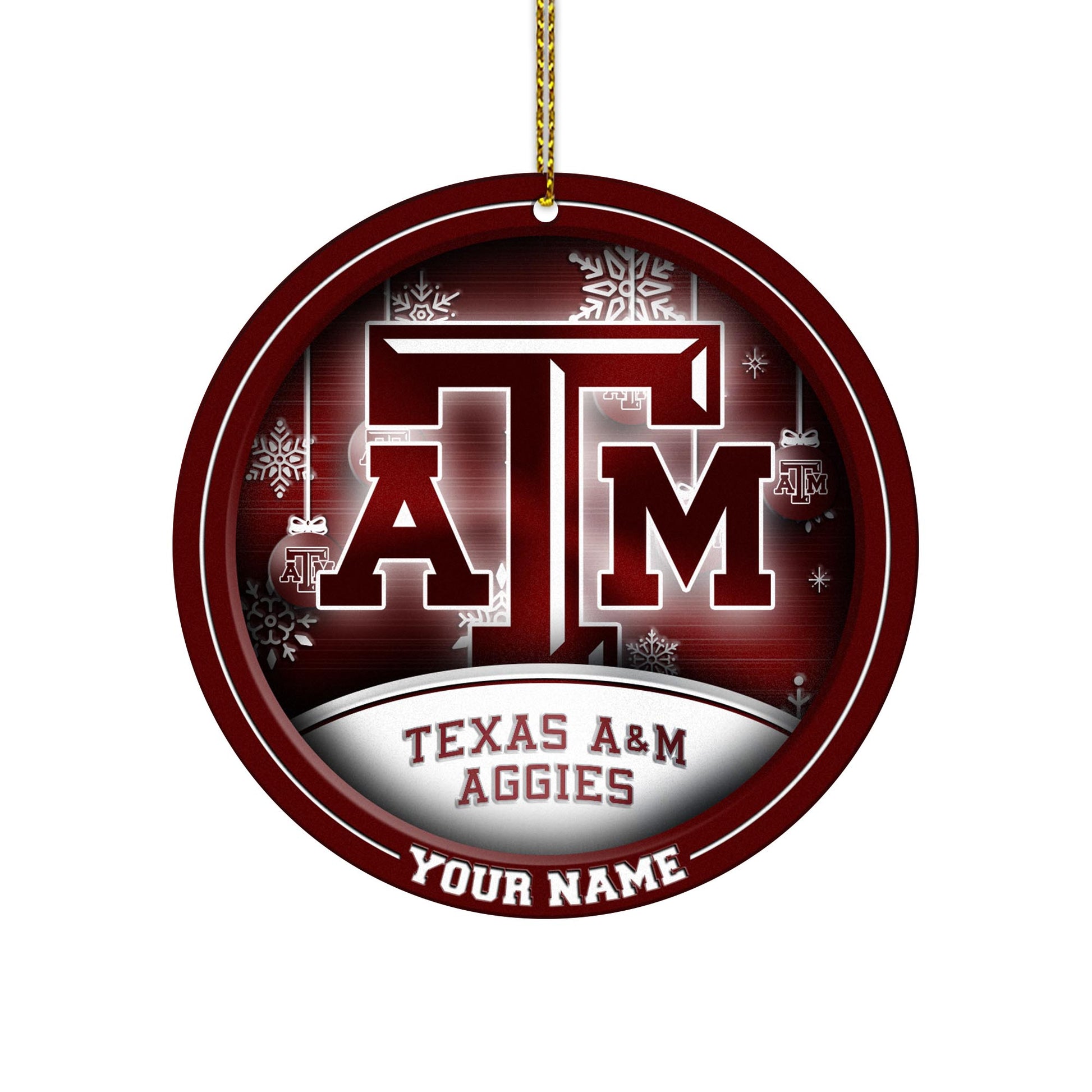 Texas A&M Aggies Circle Aluminium Custom Ornament 2 Side Trending New Arrivals H52912 ETUG311023