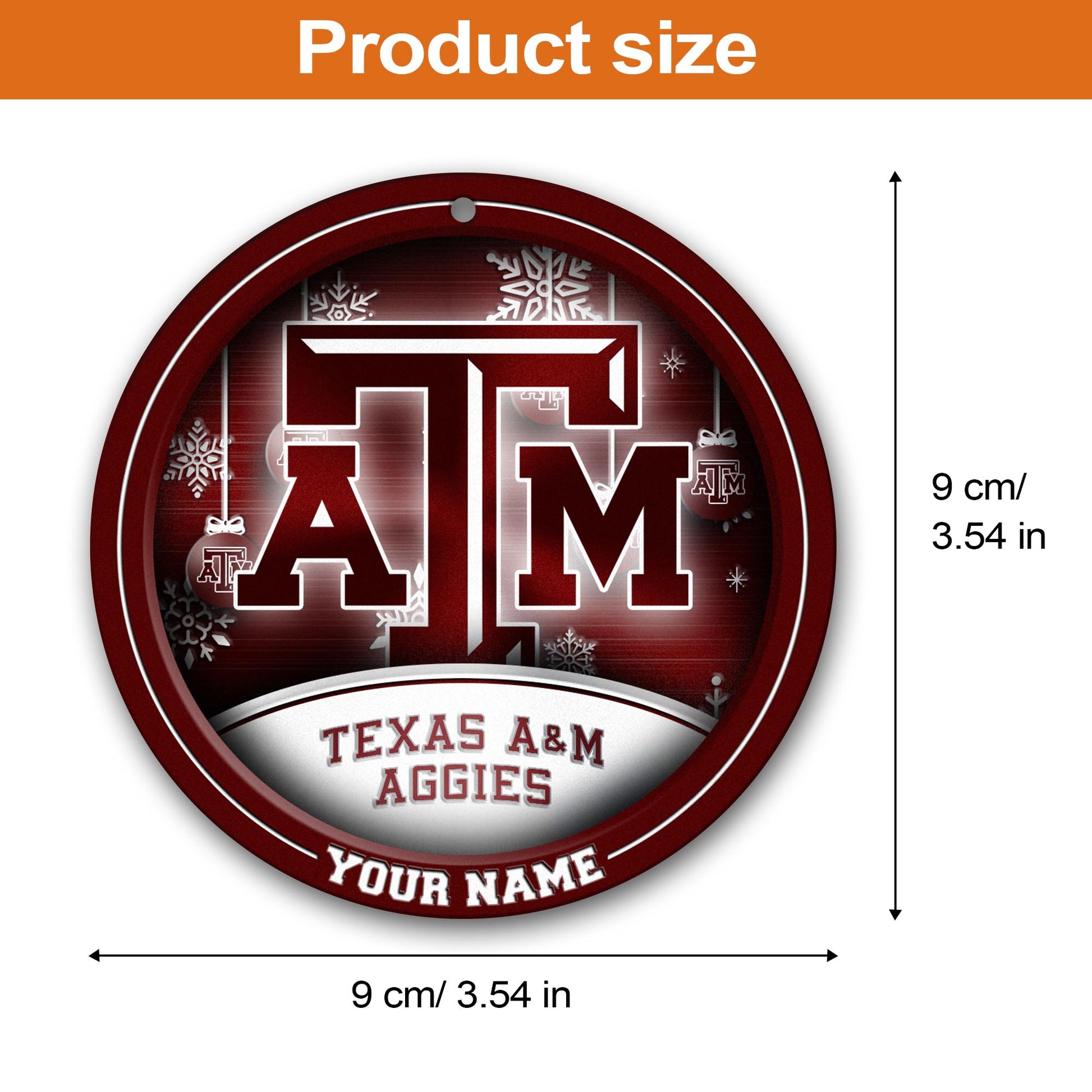 Texas A&M Aggies Circle Aluminium Custom Ornament 2 Side Trending New Arrivals H52912 ETUG311023
