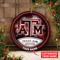 Texas A&M Aggies Circle Aluminium Custom Ornament 2 Side Trending New Arrivals H52912 ETUG311023