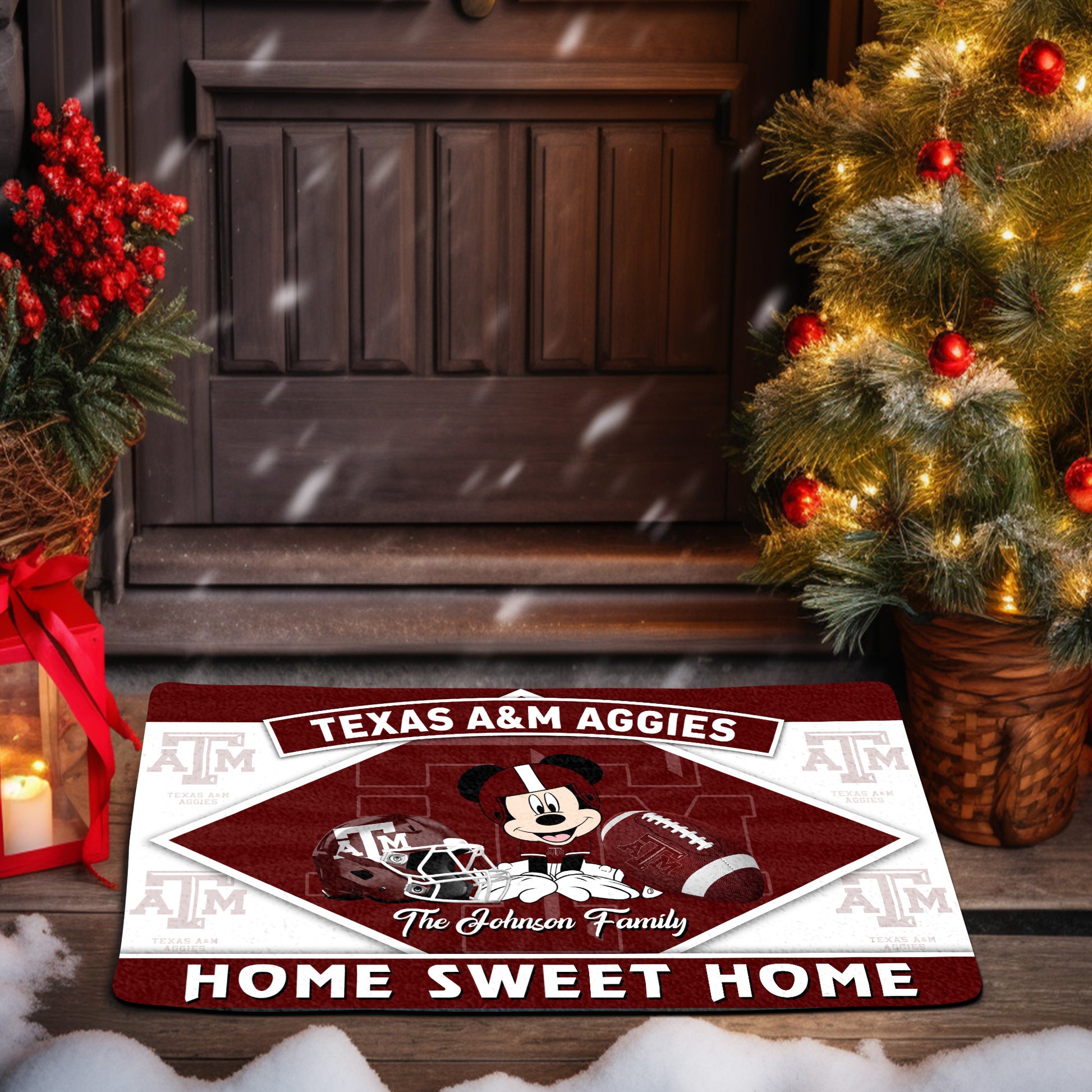 Texas A&M Aggies Doormat Custom Your Family Name, Sport Team And MK Doormat, FootBall Fan Gifts EHIVM-52722