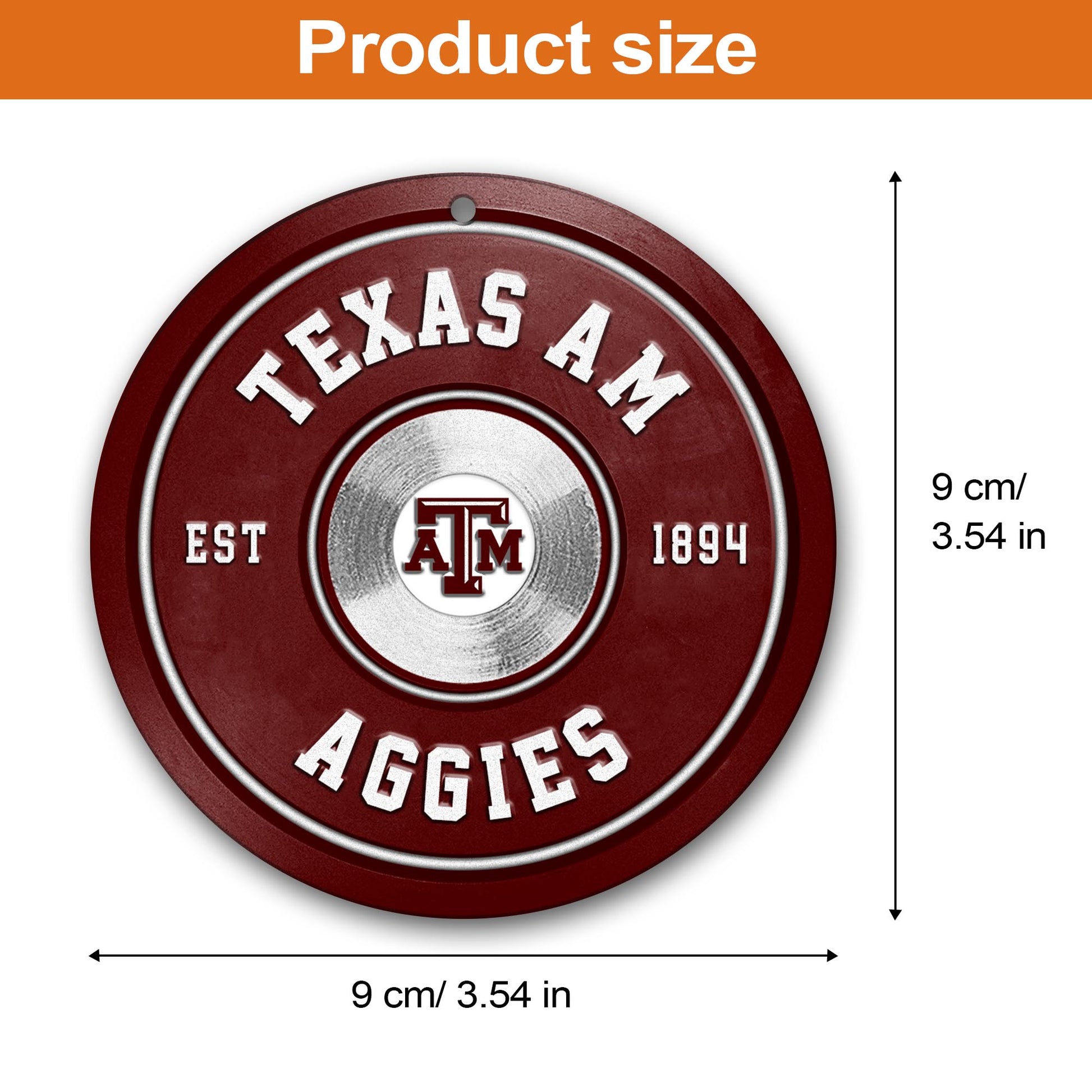 Texas A&M Aggies Fitness Circle Aluminium Ornament 2 Side Trending New Arrivals H52883 ETUG311023