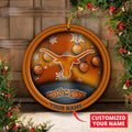 Texas Longhorns Circle Aluminium Custom Ornament 2 Side Trending New Arrivals H52912 ETUG311023