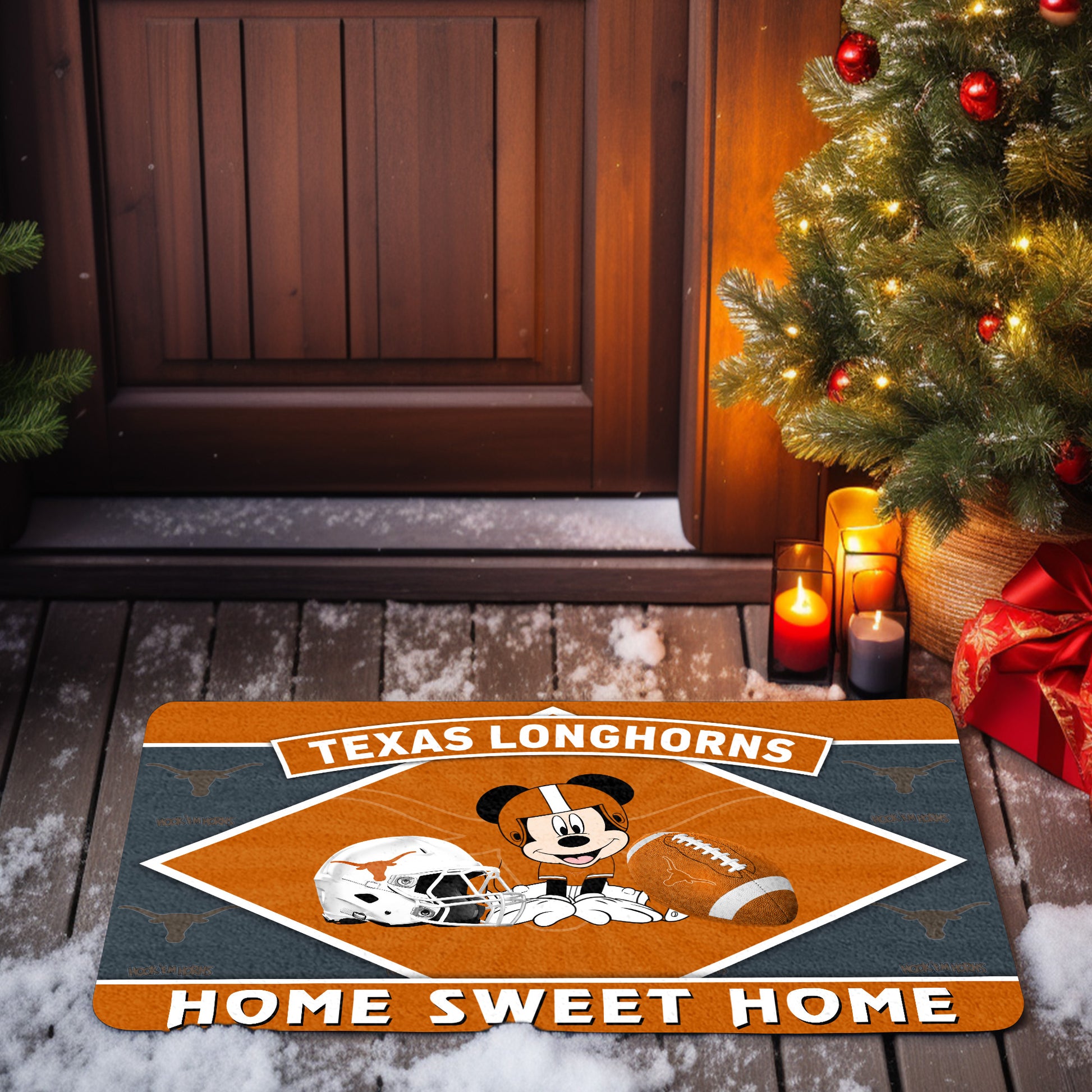 Texas Longhorns Doormat, Sport Team And MK Doormat, FootBall Fan Gifts