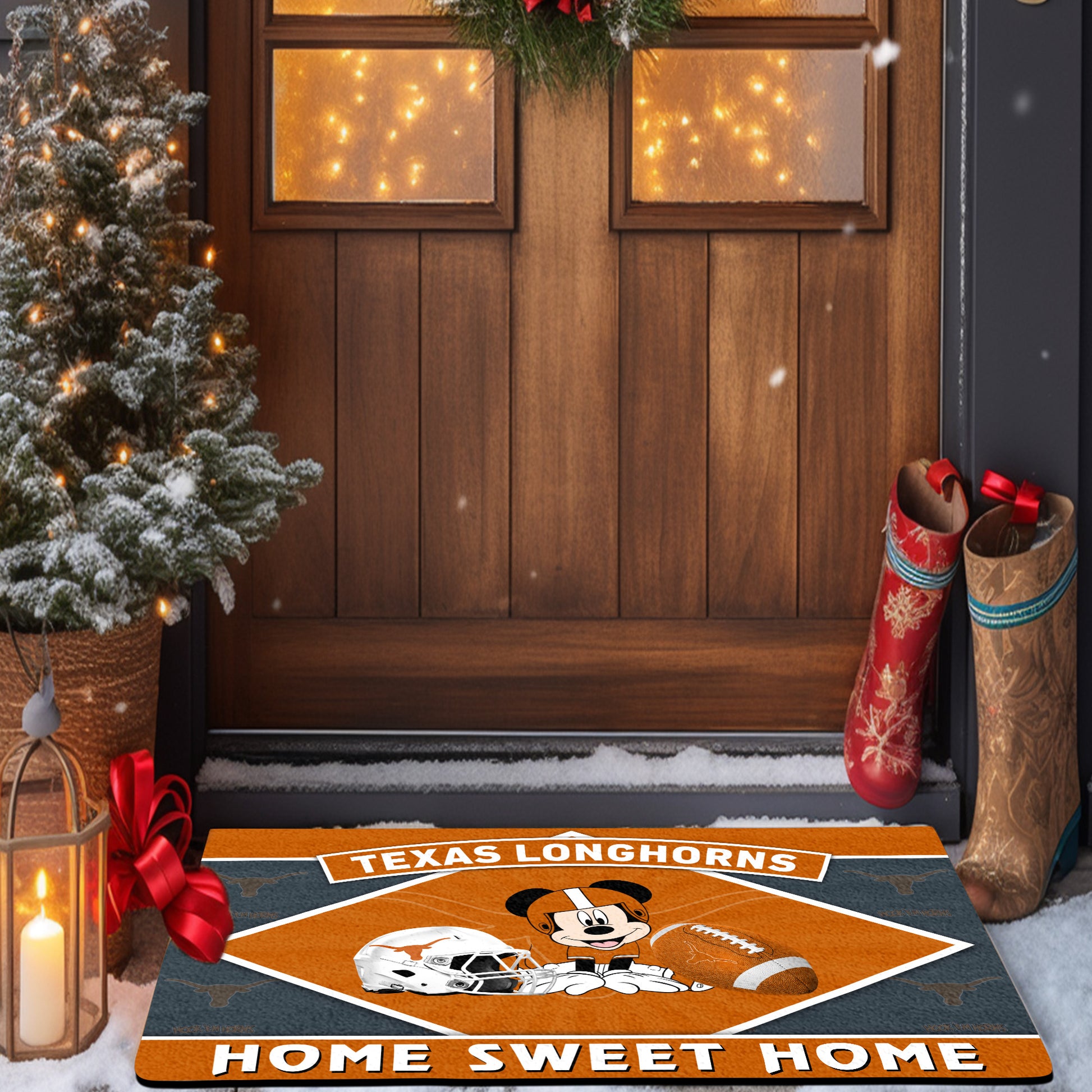 Texas Longhorns Doormat, Sport Team And MK Doormat, FootBall Fan Gifts