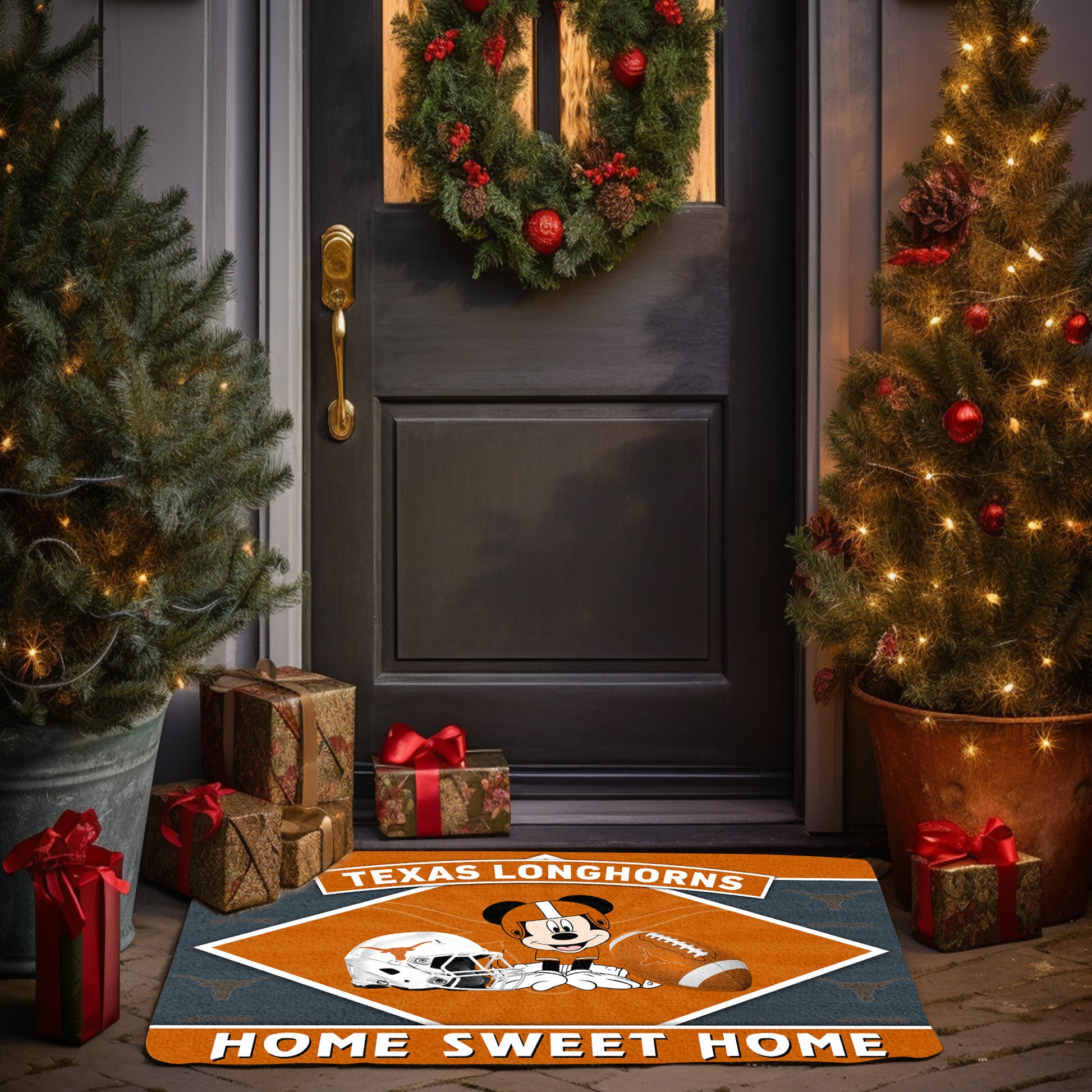Texas Longhorns Doormat, Sport Team And MK Doormat, FootBall Fan Gifts
