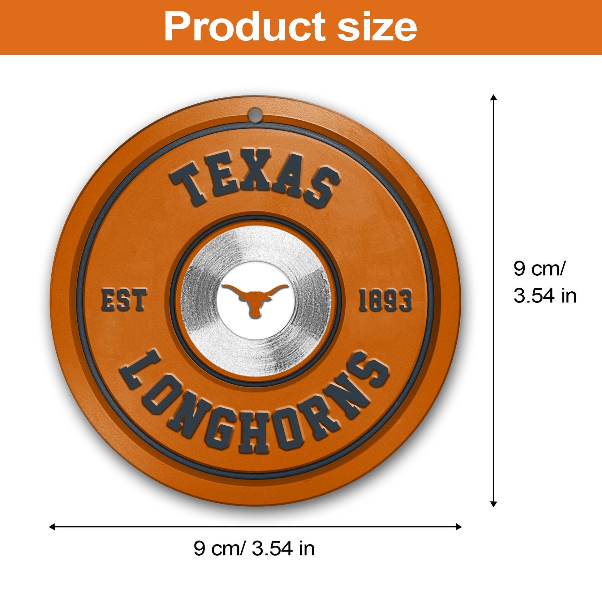 Texas Longhorns Fitness Circle Aluminium Ornament 2 Side Trending New Arrivals H52883 ETUG311023