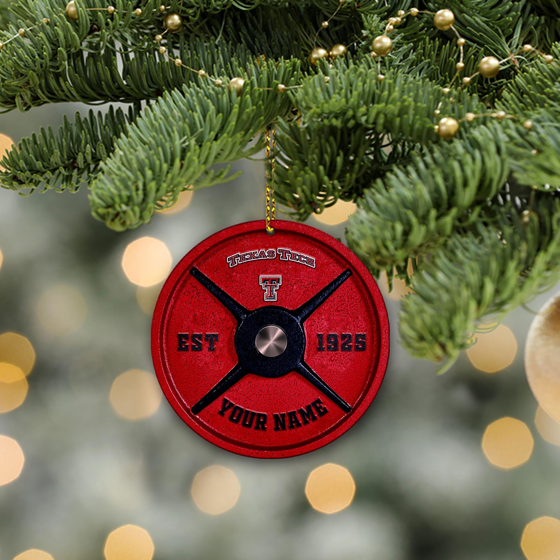 Texas Tech Red Raiders Fitness Circle Aluminium Custom Ornament 2 Side Trending New Arrivals H52884 ETUG311023