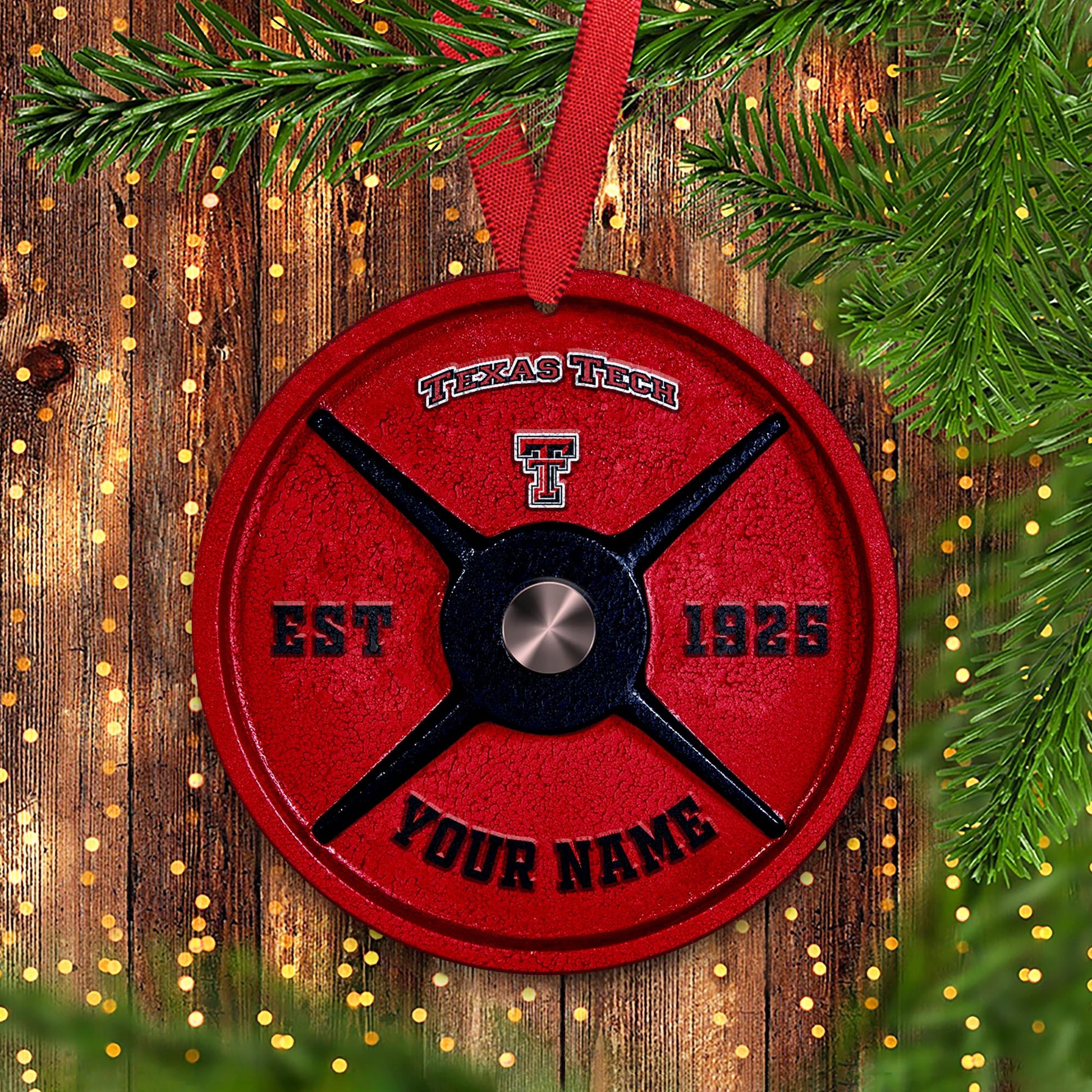 Texas Tech Red Raiders Fitness Circle Aluminium Custom Ornament 2 Side Trending New Arrivals H52884 ETUG311023