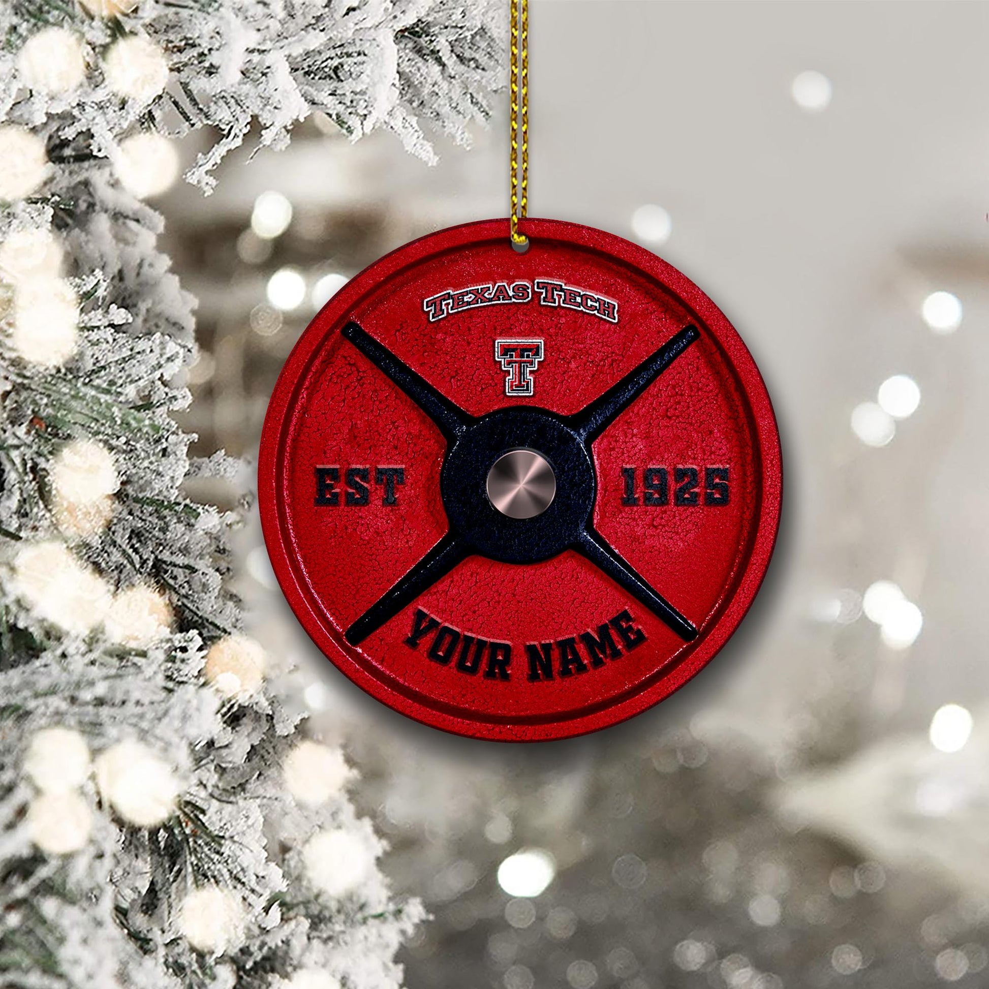 Texas Tech Red Raiders Fitness Circle Aluminium Custom Ornament 2 Side Trending New Arrivals H52884 ETUG311023