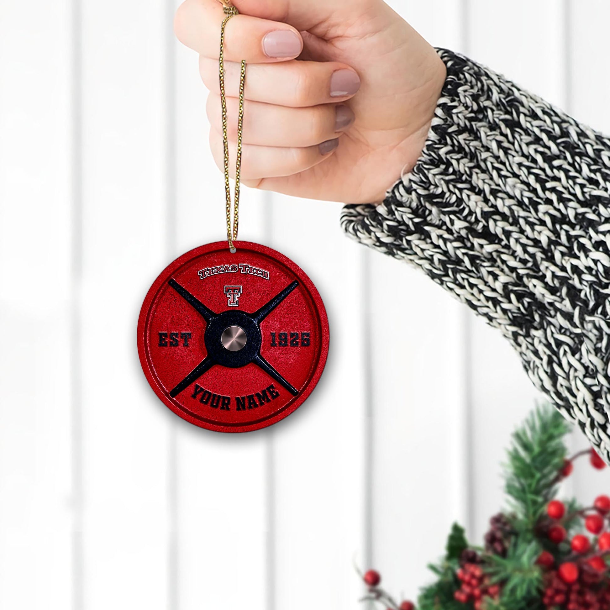 Texas Tech Red Raiders Fitness Circle Aluminium Custom Ornament 2 Side Trending New Arrivals H52884 ETUG311023