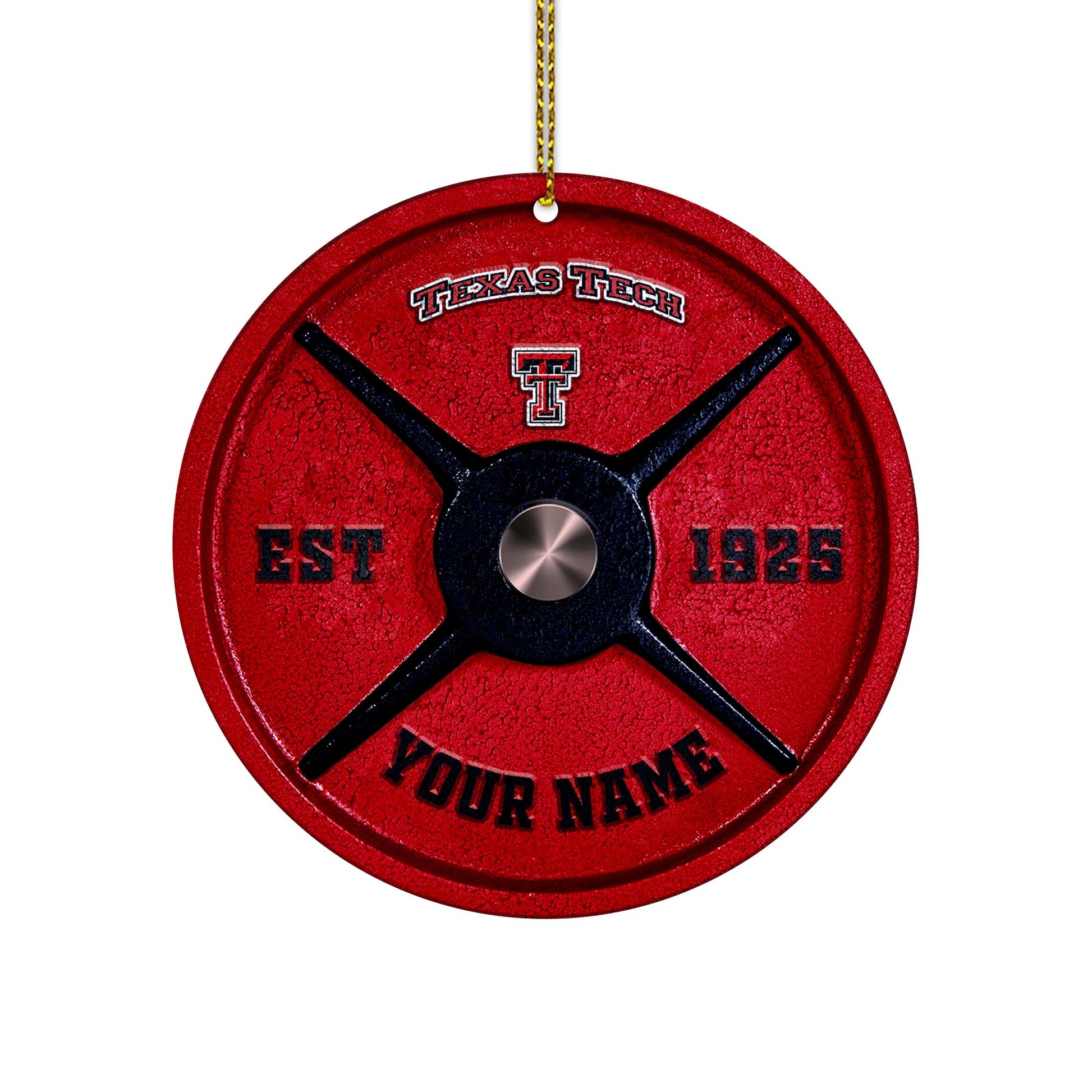 Texas Tech Red Raiders Fitness Circle Aluminium Custom Ornament 2 Side Trending New Arrivals H52884 ETUG311023