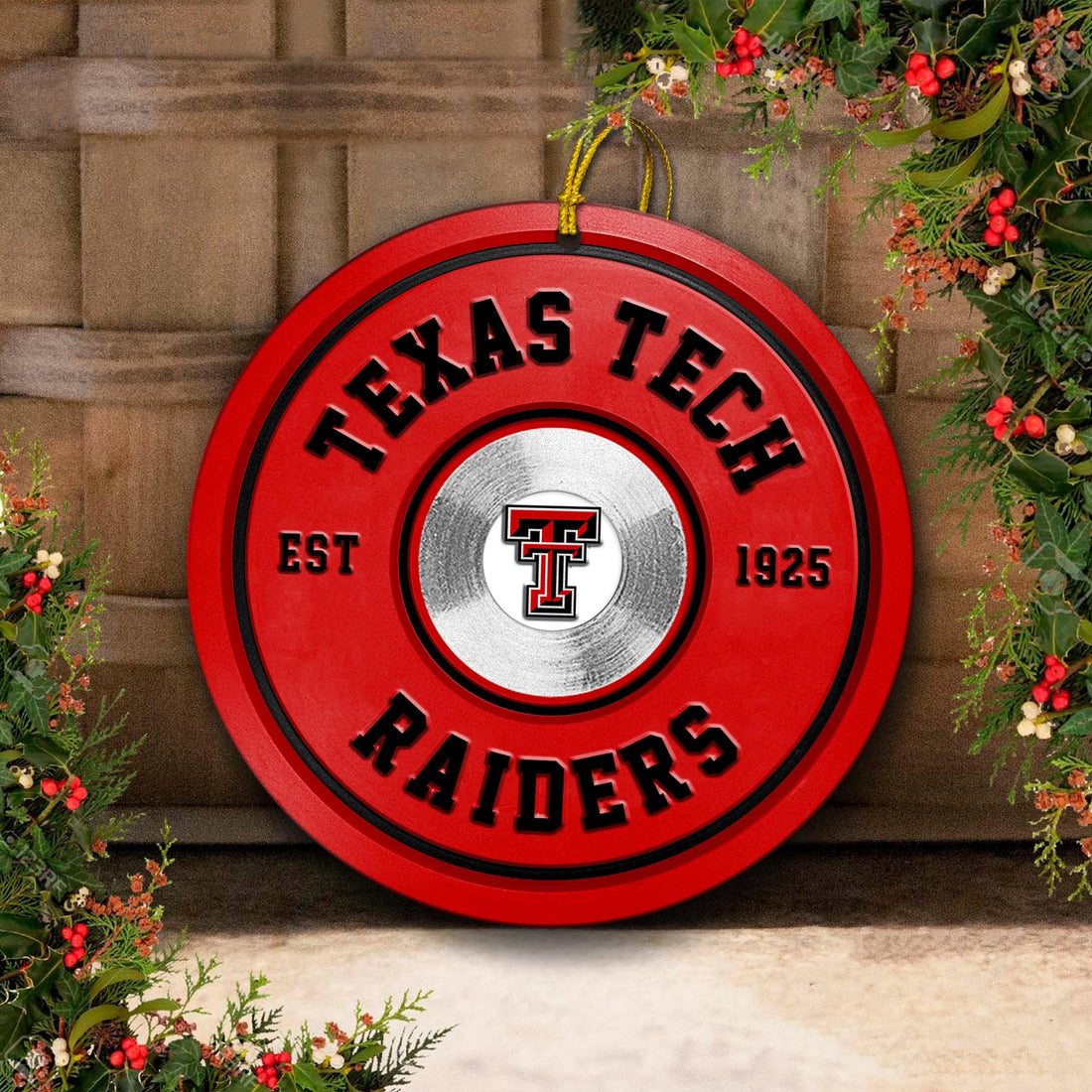 Texas Tech Red Raiders Fitness Circle Aluminium Ornament 2 Side Trending New Arrivals H52883 ETUG311023