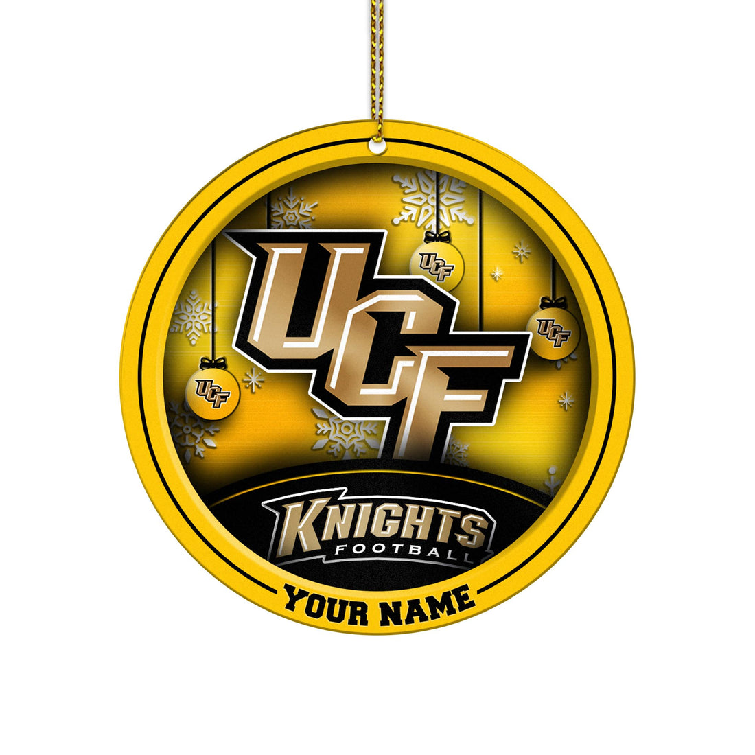 UCF Knights Circle Aluminium Custom Ornament 2 Side Trending New Arrivals H52912 ETUG311023