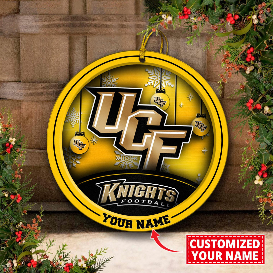 UCF Knights Circle Aluminium Custom Ornament 2 Side Trending New Arrivals H52912 ETUG311023