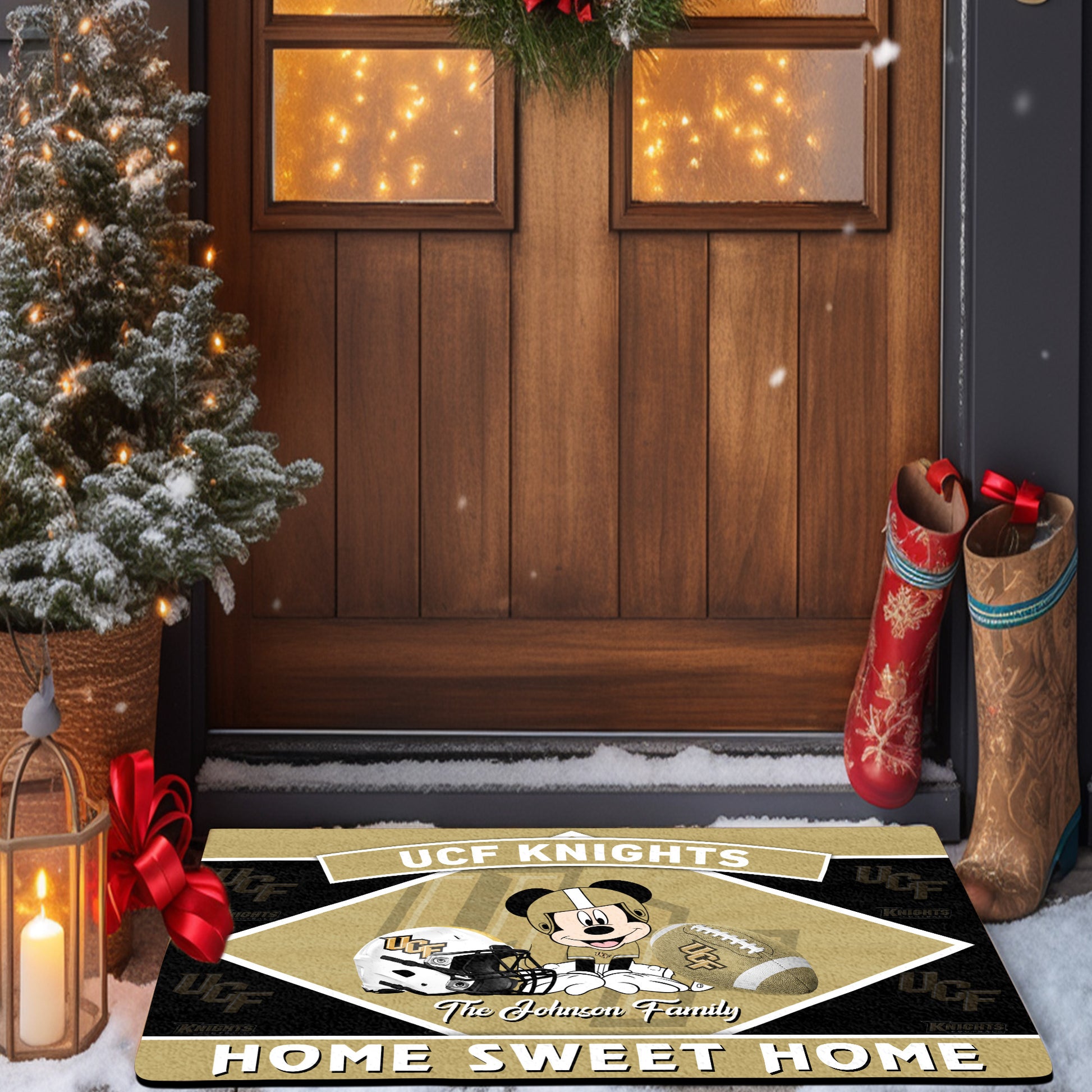 UCF Knights Doormat Custom Your Family Name, Sport Team And MK Doormat, FootBall Fan Gifts EHIVM-52722