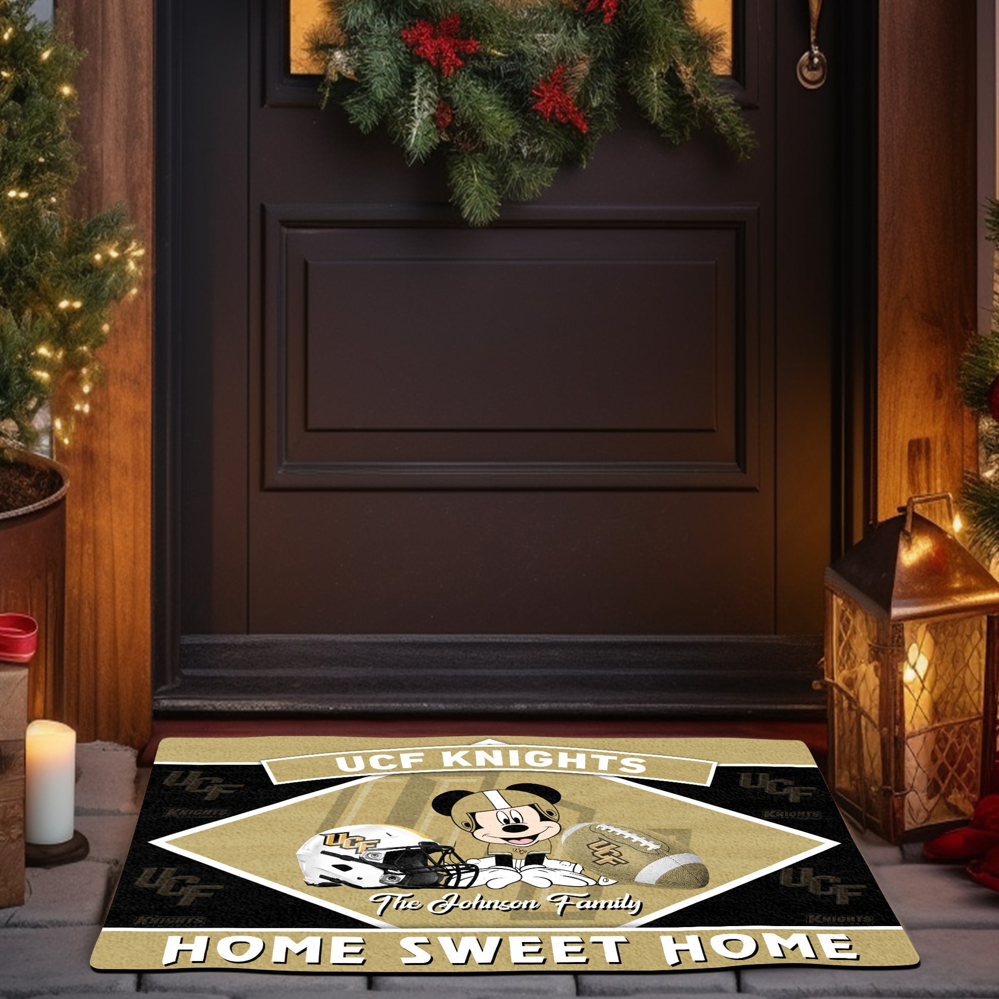 UCF Knights Doormat Custom Your Family Name, Sport Team And MK Doormat, FootBall Fan Gifts EHIVM-52722